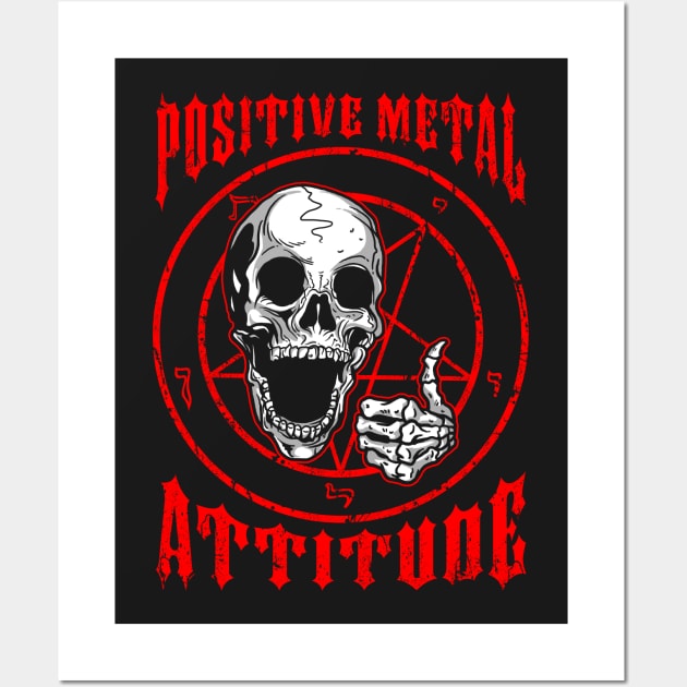 Positive Metal Attitude Wall Art by dumbshirts